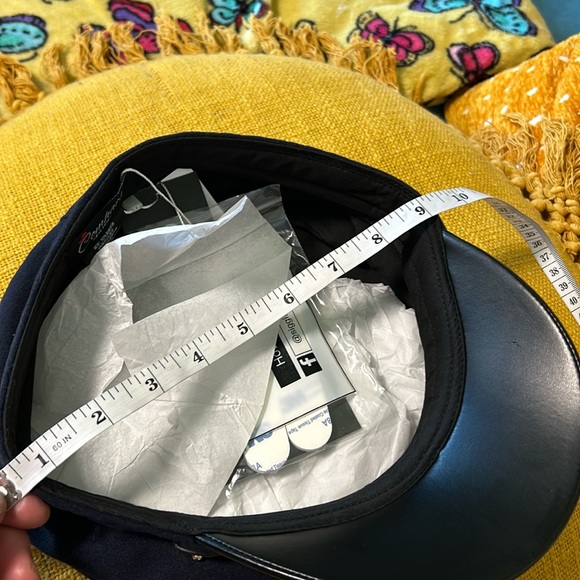 Navy blue pleather rim cute hat - Picture 12 of 16